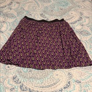 Stylish Purple Patterned Skater Skirt